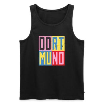 Dortmunder Städte Design - Männer Premium Bio Tank Top - Schwarz - Vorne - Michal (187cm)
