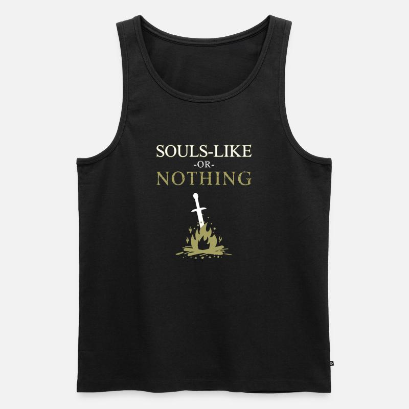 Seelen-Like oder nichts - Männer Premium Bio Tank Top - Schwarz