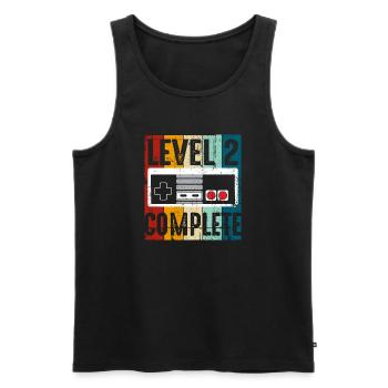 Level 2 Complete Retro Console - Men's Premium Organic Tank Top - black - Front - AI Model Male 178 light (178cm)