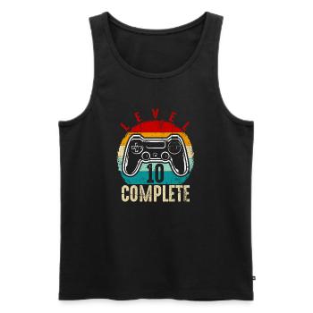 Retro Level 10 Complete Controller - Männer Premium Bio Tank Top - Schwarz - Vorne - AI Model Male 178 light (178cm)