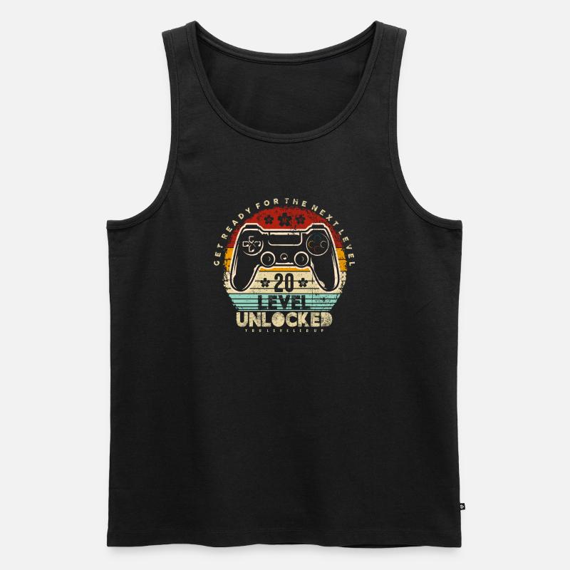 20 Entsperrter Retro-Controller - Männer Premium Bio Tank Top - Schwarz