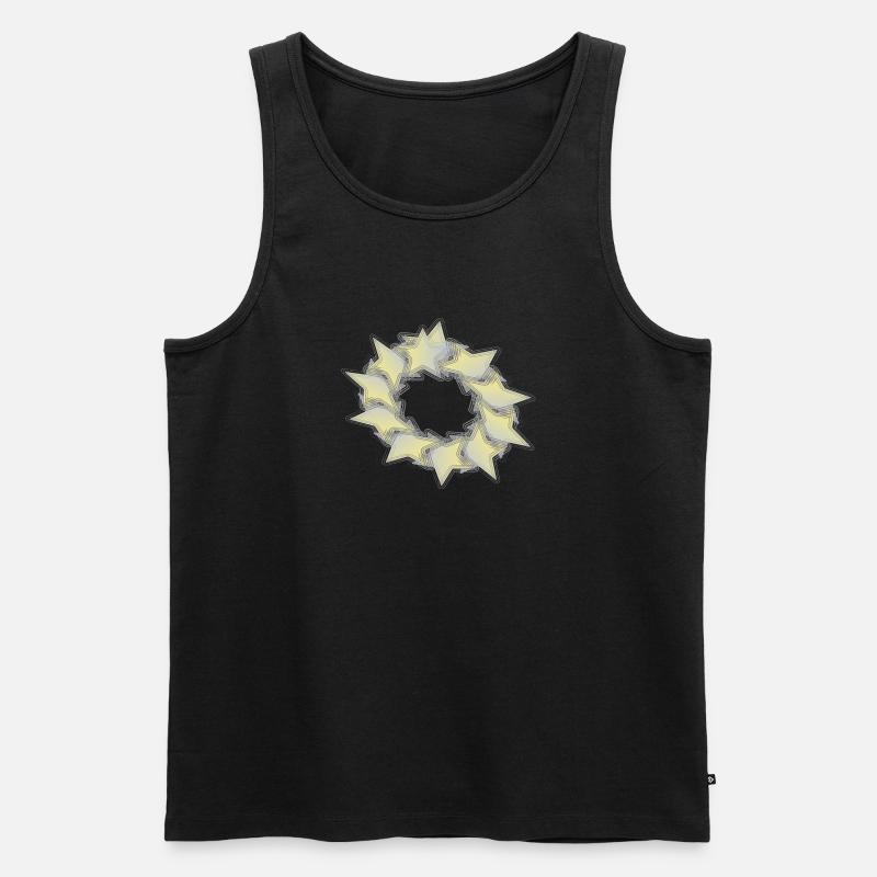 Pattern Star Circle effect - Men's Premium Organic Tank Top - black