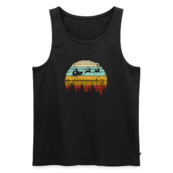 Vintage Sunset Santa Schlitten - Männer Premium Bio Tank Top - Schwarz - Vorne - AI Model Male 178 light (178cm)