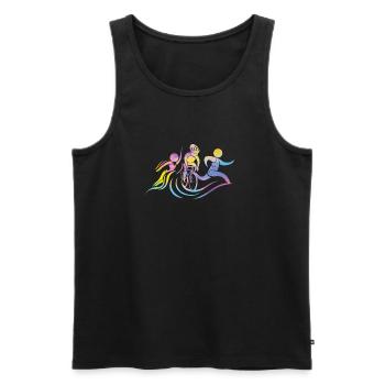 Watercolors Women Triathlon - Men's Premium Organic Tank Top - black - Front - AI Model Male 178 light (178cm)