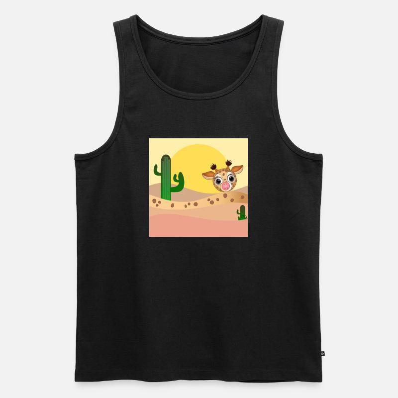 GIRAFFE TIERILLUSTRATION - WÜSTE - Männer Premium Bio Tank Top - Schwarz
