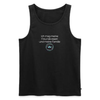 Satzzeichen retten Leben! Rechtschreibung deutsch - Männer Premium Bio Tank Top - Schwarz - Vorne - Michal (187cm)
