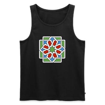 Andalucia 4 (dark) - Men's Premium Organic Tank Top - black - Front - AI Model Male 178 light (178cm)