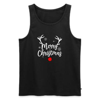 Reindeer merry christmas - Men's Premium Organic Tank Top - black - Front - Michal (187cm)