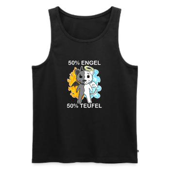 Katze Katzenrasse Bombay - Engel und Teufel - Männer Premium Bio Tank Top - Schwarz - Vorne - Michal (187cm)