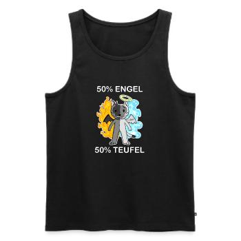 Katze Katzenrasse Birma - Engel und Teufel - Männer Premium Bio Tank Top - Schwarz - Vorne - Michal (187cm)