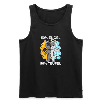 Katze Katzenrasse Burma - Engel und Teufel - Männer Premium Bio Tank Top - Schwarz - Vorne - Michal (187cm)