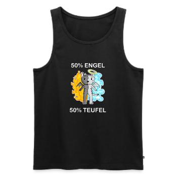 Katze Katzenrasse Ägyptische Mau Engel und Teufel - Männer Premium Bio Tank Top - Schwarz - Vorne - Michal (187cm)
