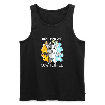 Hund Welsh Corgi Pembroke - Engel und Teufel - Männer Premium Bio Tank Top - Schwarz - Vorne - Michal (187cm)