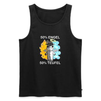 Esel - Engel und Teufel - Männer Premium Bio Tank Top - Schwarz - Vorne - Michal (187cm)