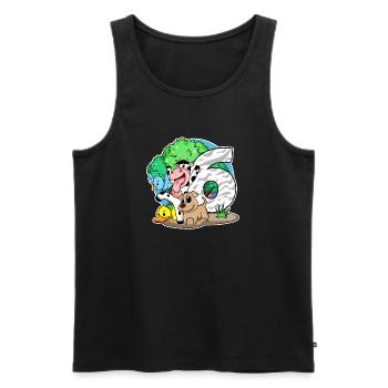 6. Geburtstag Niedliche Tiere 6 Jahre alt - Männer Premium Bio Tank Top - Schwarz - Vorne - AI Model Male 178 light (178cm)