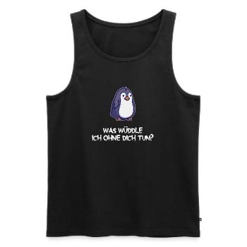 Pinguin Tier Vogel Statement Zoo Seevogel - Männer Premium Bio Tank Top - Schwarz - Vorne - Michal (187cm)