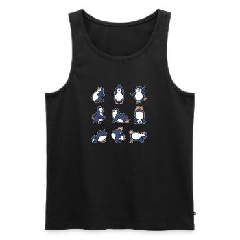 Cool Tier Tanzen Pinguin Seevogel Antarktis - Männer Premium Bio Tank Top - Schwarz - Vorne - Michal (187cm)