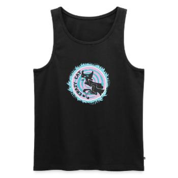 Ausgefallenes Katzendesign - Männer Premium Bio Tank Top - Schwarz - Vorne - AI Model Male 178 light (178cm)