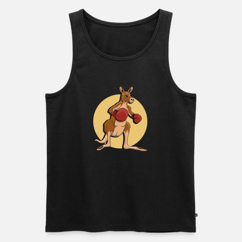 Känguru-Boxer - Männer Premium Bio Tank Top - Schwarz