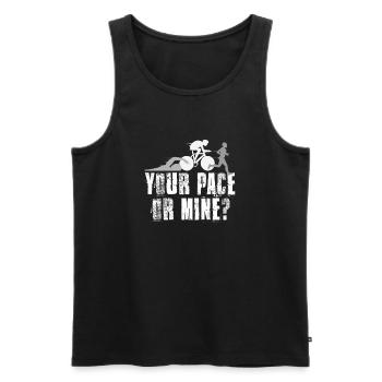 Your Pace Or My Triathlon - Men's Premium Organic Tank Top - black - Front - AI Model Male 178 light (178cm)