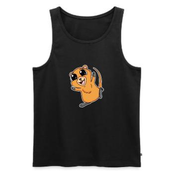 Quokka - Männer Premium Bio Tank Top - Schwarz - Vorne - AI Model Male 178 light (178cm)