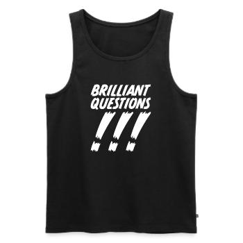 Questions brillantes - Débardeur bio Premium Homme - noir - Devant - Michal (187cm)