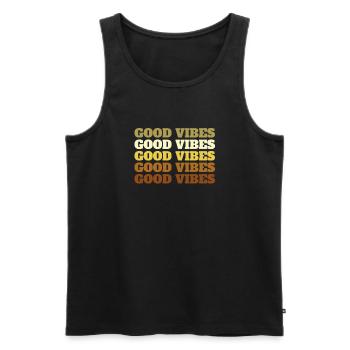 Good Vibes - Männer Premium Bio Tank Top - Schwarz - Vorne - Michal (187cm)
