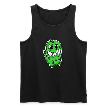 Angry little dinosaur - Men's Premium Organic Tank Top - black - Front - AI Model Male 178 light (178cm)