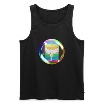Rainbow Angel of Love Sonja Ariel von Staden - Men's Premium Organic Tank Top - black - Front - Michal (187cm)