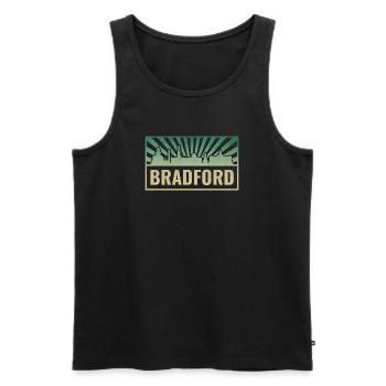 Bradford Skyline Silhouette - Männer Premium Bio Tank Top - Schwarz - Vorne - AI Model Male 178 light (178cm)