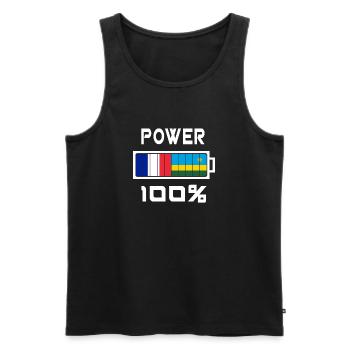 Ruanda und Frankreich Power 100 - Männer Premium Bio Tank Top - Schwarz - Vorne - AI Model Male 178 light (178cm)