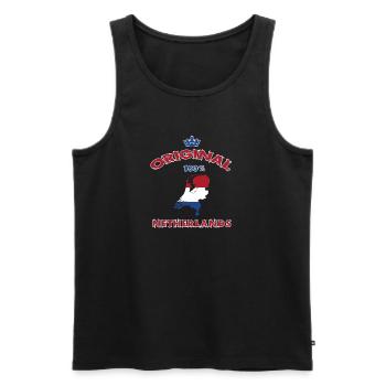 Niederlande Original 100% Flaggen Design - Männer Premium Bio Tank Top - Schwarz - Vorne - AI Model Male 178 light (178cm)