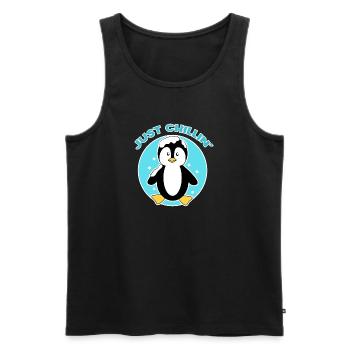 Pinguin Statement Eis Kalt Vogel Schnee Tier - Männer Premium Bio Tank Top - Schwarz - Vorne - Michal (187cm)