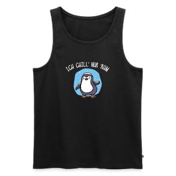 Pinguin Kälte Schnee Statement Tier Vogel Eis - Männer Premium Bio Tank Top - Schwarz - Vorne - Michal (187cm)