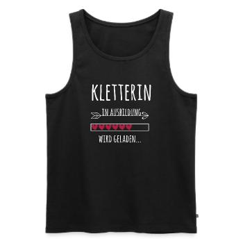 Kletterin in Ausbildung Boulderin Geschenk - Männer Premium Bio Tank Top - Schwarz - Vorne - AI Model Male 178 light (178cm)