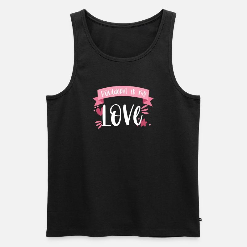 Bouldern Berge Klettern Boulderin Geschenk - Männer Premium Bio Tank Top - Schwarz