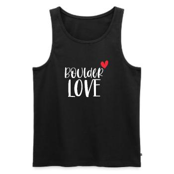Escalade Bloc Boulder Love Mountains Cadeau - Débardeur bio Premium Homme - noir - Devant - AI Model Male 178 light (178cm)