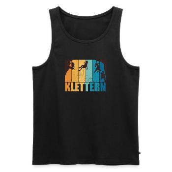 Klettern Bouldern Bergsteigen Berge Vintage - Männer Premium Bio Tank Top - Schwarz - Vorne - Michal (187cm)