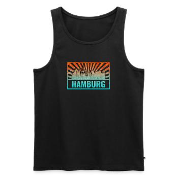 Pente de la silhouette de Hambourg - Débardeur bio Premium Homme - noir - Devant - AI Model Male 178 light (178cm)
