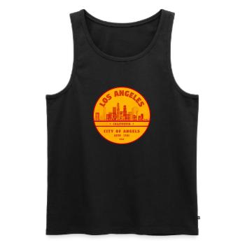 Sunstamp Los Angeles Skyline - Débardeur bio Premium Homme - noir - Devant - Michal (187cm)
