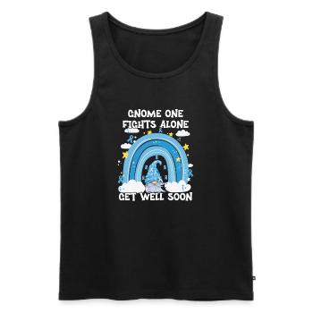 Gnome One Fights Alone Prostate Cancer - Men's Premium Organic Tank Top - black - Front - AI Model Male 178 light (178cm)