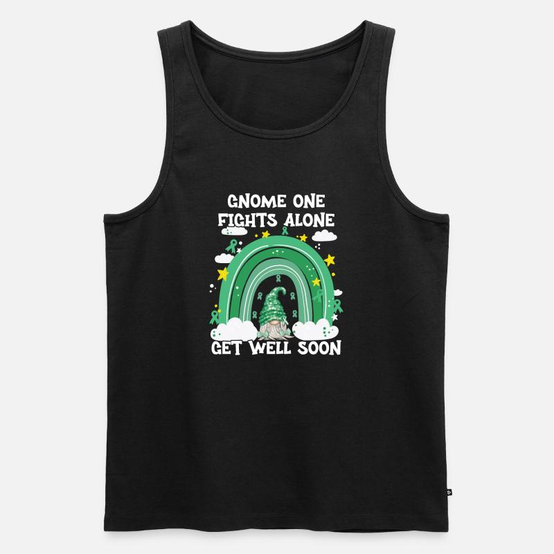 Gnome One Fights Alone Leberkrebs - Männer Premium Bio Tank Top - Schwarz