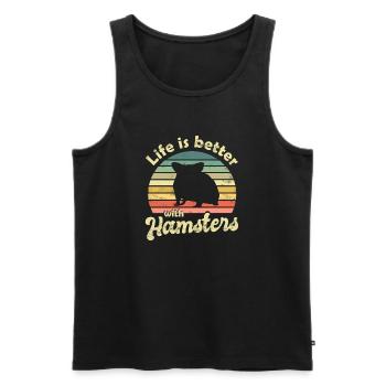 Hamster - Männer Premium Bio Tank Top - Schwarz - Vorne - Michal (187cm)