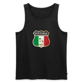 Vittoria Italie Armoiries Drapeaux Design - Débardeur bio Premium Homme - noir - Devant - Michal (187cm)