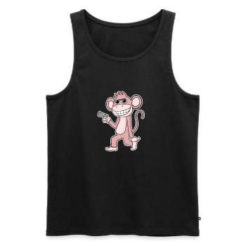Affe mit Pistole - Männer Premium Bio Tank Top - Schwarz - Vorne - AI Model Male 178 light (178cm)
