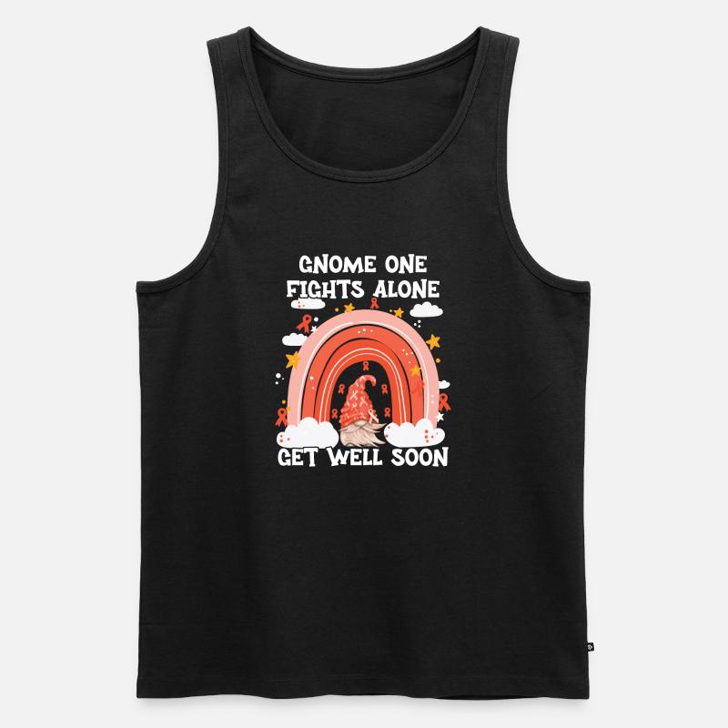 Gnome One Fights Alone Leukemia - Männer Premium Bio Tank Top - Schwarz