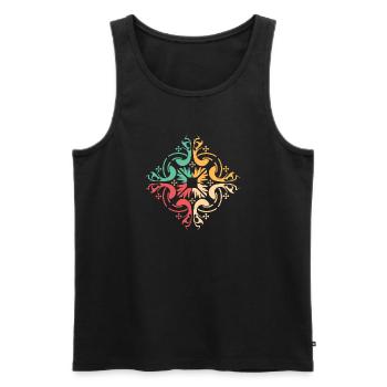 Pattern Lisbon Symbol Illustration Colors Graphic - Men's Premium Organic Tank Top - black - Front - AI Model Male 178 light (178cm)