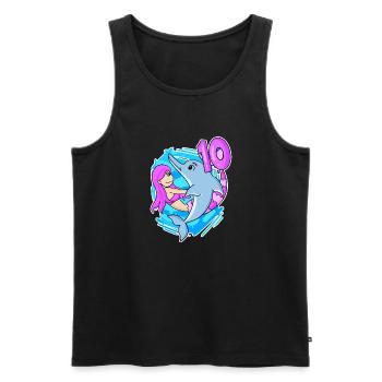 10. Geburtstag Mädchen 10 Jahre alt Meerjungfrau - Männer Premium Bio Tank Top - Schwarz - Vorne - Michal (187cm)