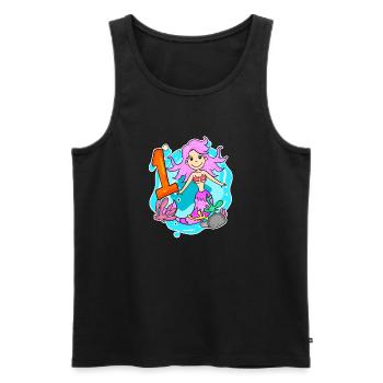 Mädchen 1 Jahre alt 1. Geburtstag Meerjungfrau - Männer Premium Bio Tank Top - Schwarz - Vorne - Michal (187cm)