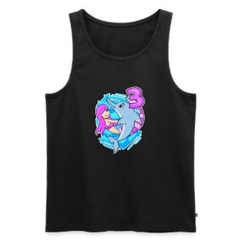 3. Geburtstag Mädchen 3 Jahre alt Meerjungfrau - Männer Premium Bio Tank Top - Schwarz - Vorne - Michal (187cm)
